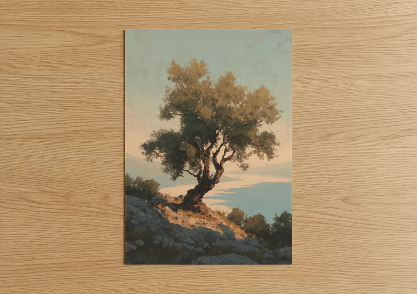 Golden Olive Tree Mediterranean Landscape Wall Art