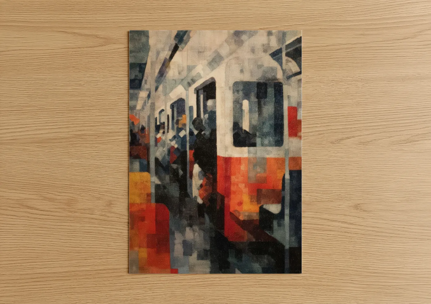 Abstract Subway Train Urban Commute Wall Art