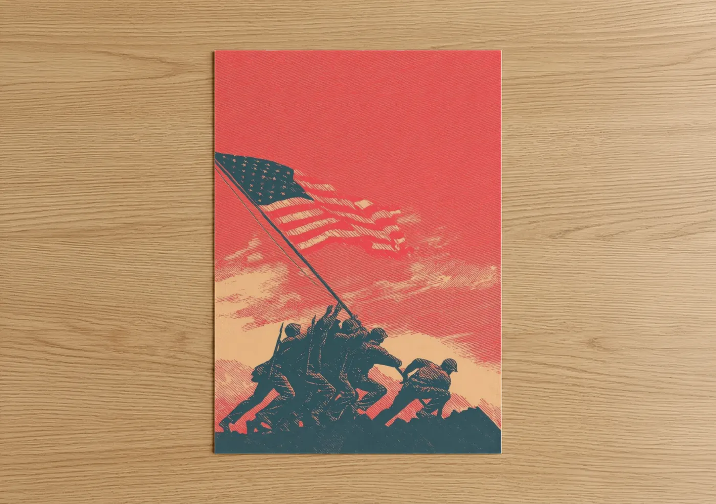 Iwo Jima Monument Veterans Day Patriotic Wall Art