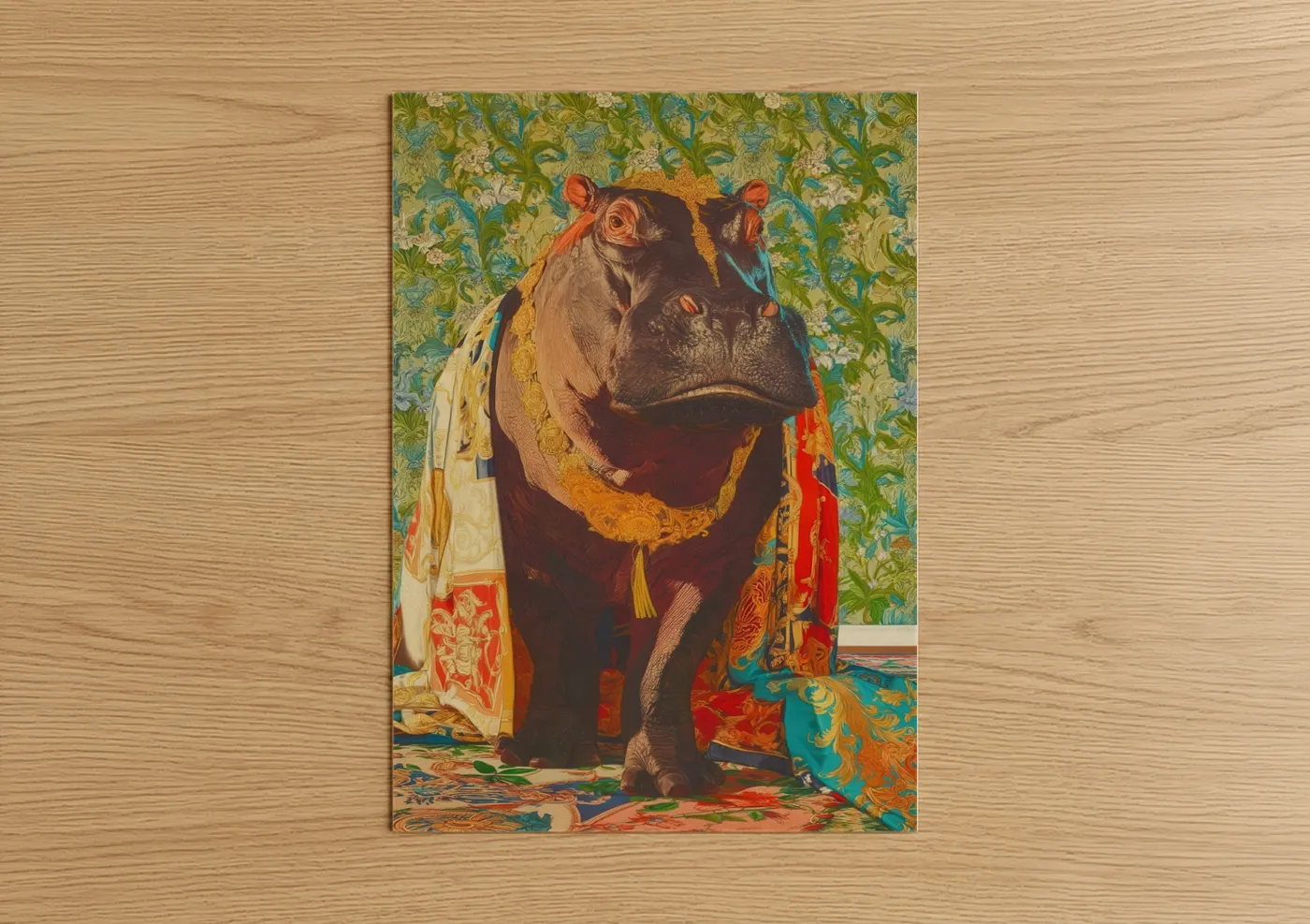 Ornate Hippo Safari Animal Wall Art