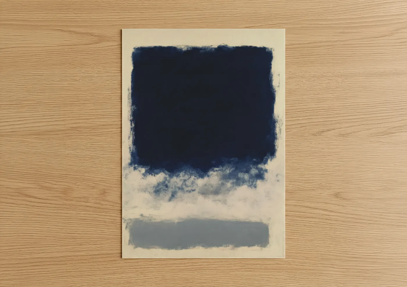 Indigo Horizon Abstract Minimalist Wall Art