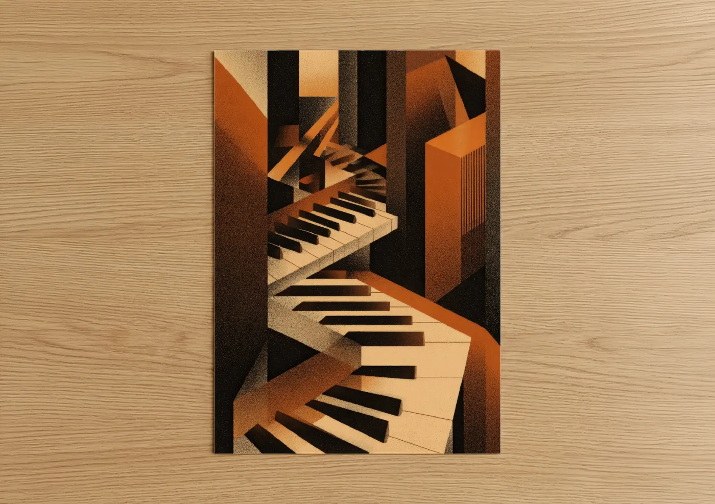 Abstract Piano Keys Art Deco Illustration Wall Art