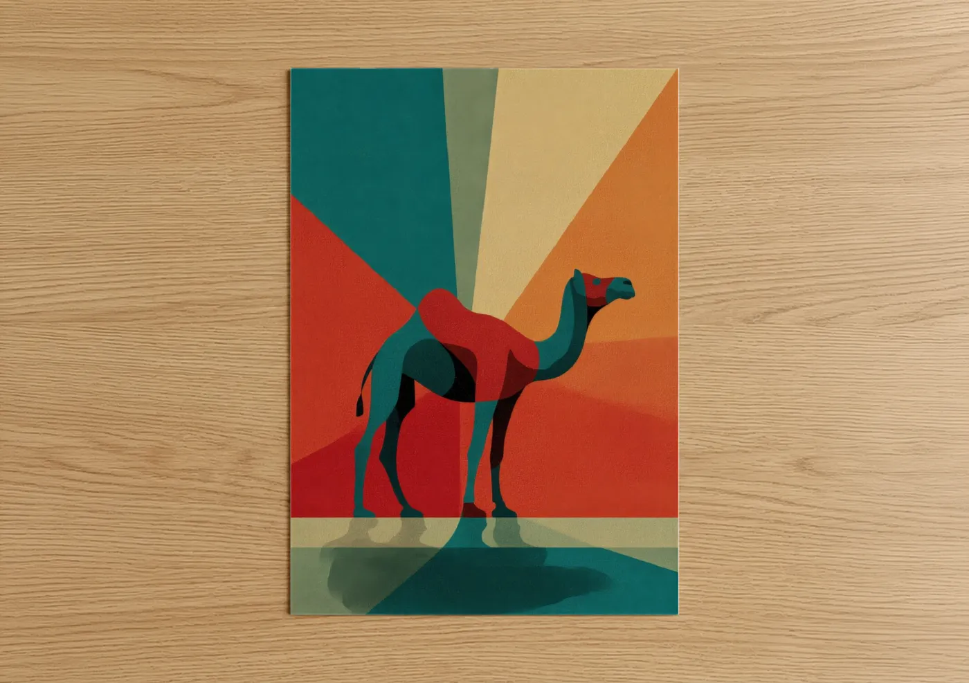 Desert Camel Modern Art Illustration Wall Art