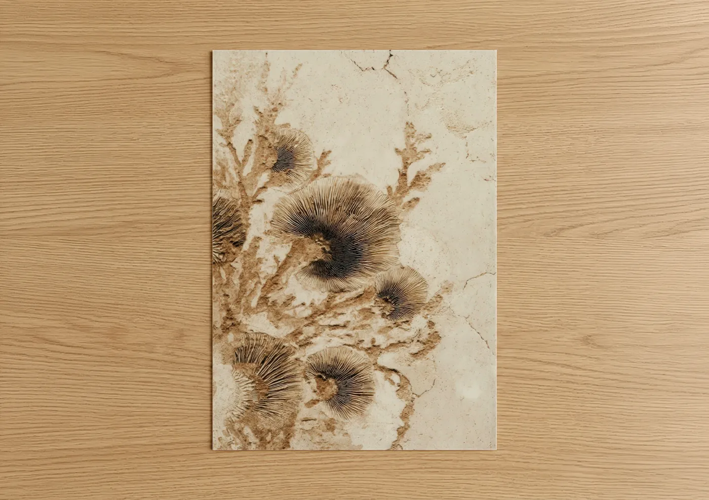 Fossil Imprints Natural Stone Texture Wall Art