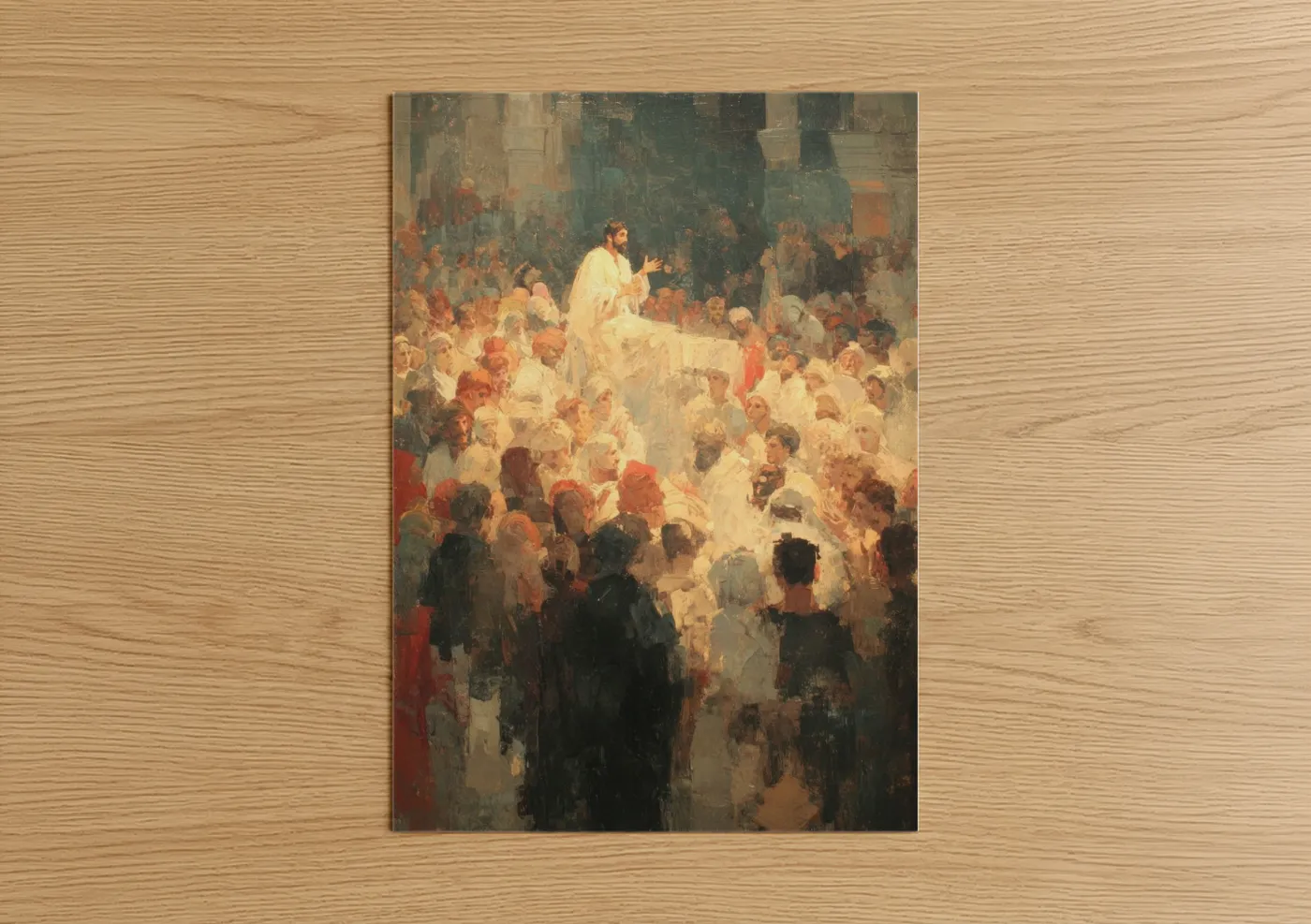 Apostle Paul Preaching to Crowd Religious Wall Art