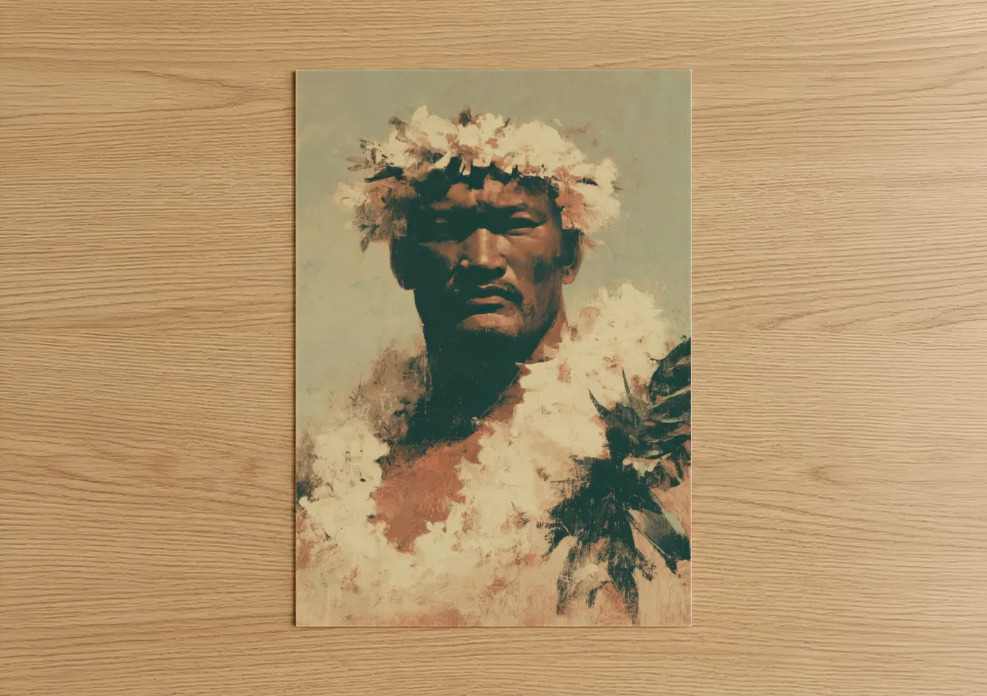 Floral Hula Dancer Portrait Watercolor Wall Art