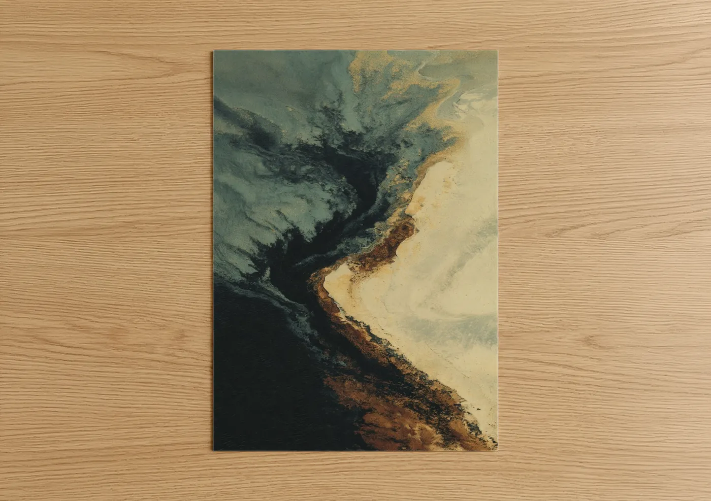 Aerial Coastal Erosion Sandy Beach Wall Art
