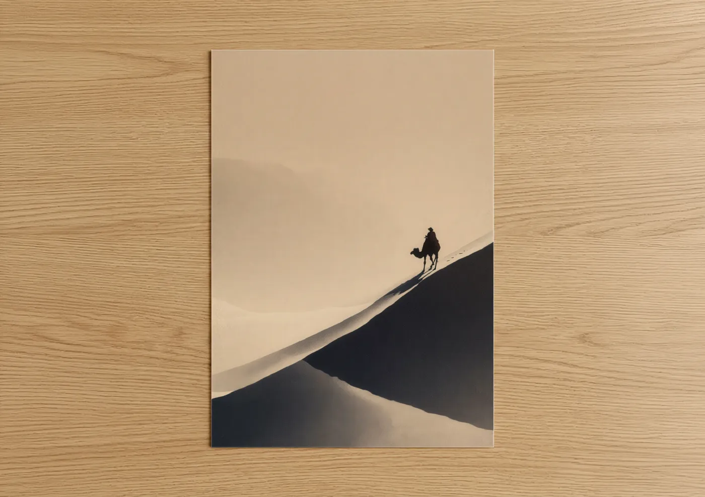 Camel Desert Silhouette Minimalist Wall Art
