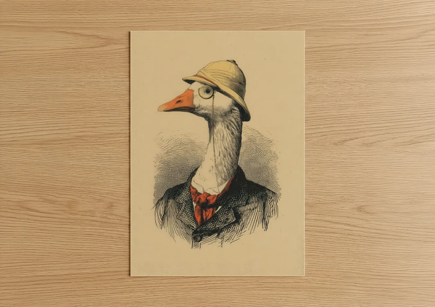 Dapper Goose Victorian Steampunk Illustration Wall Art