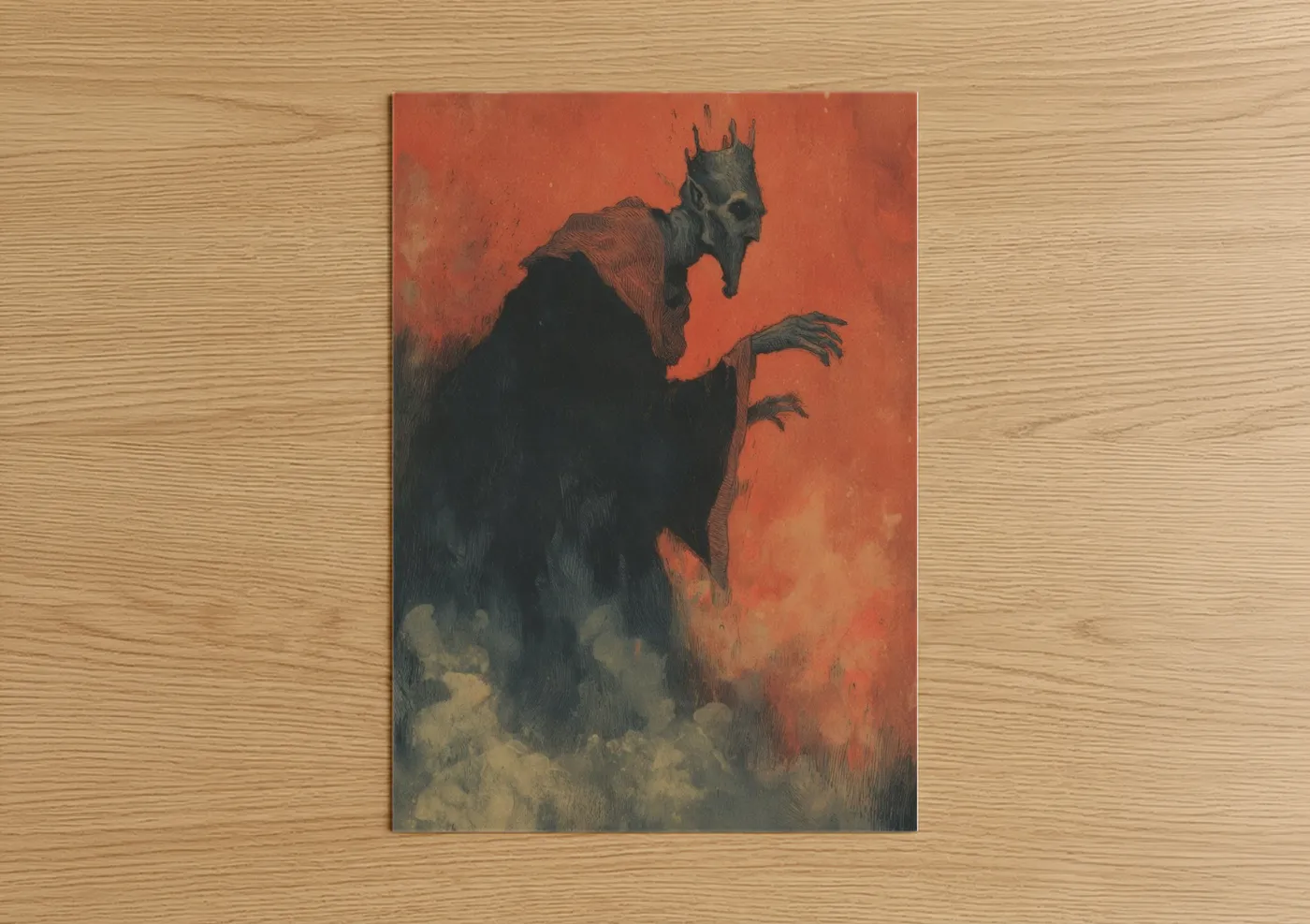 Crimson Orc Dark Fantasy Character Wall Art