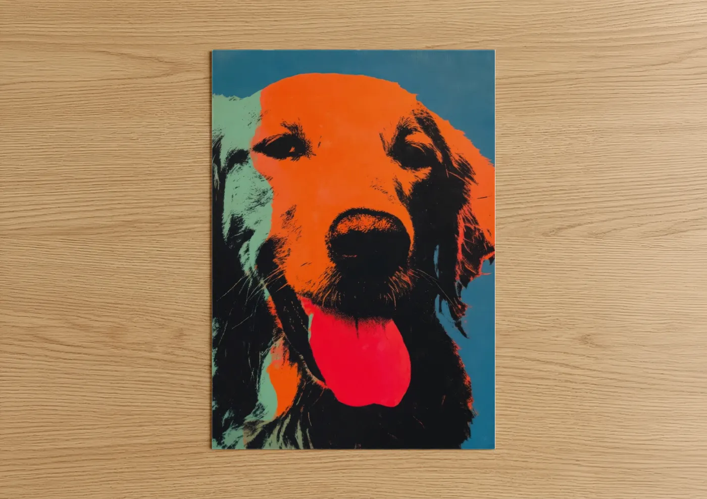 Pop Art Golden Retriever Portrait Wall Art