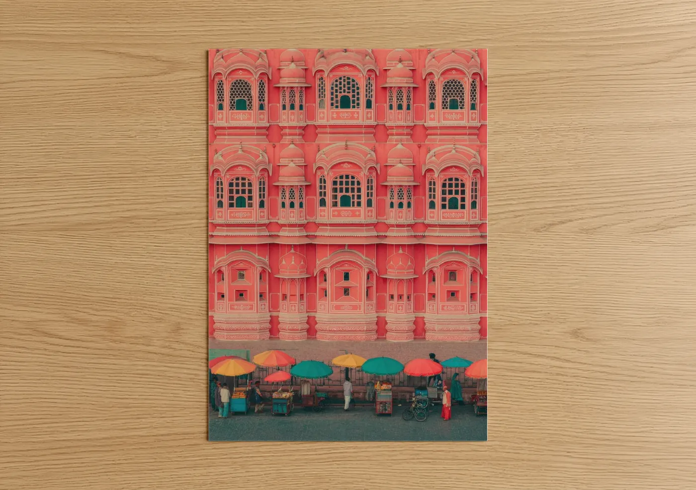 Pink Palace Architecture Vibrant Market Wall Art
