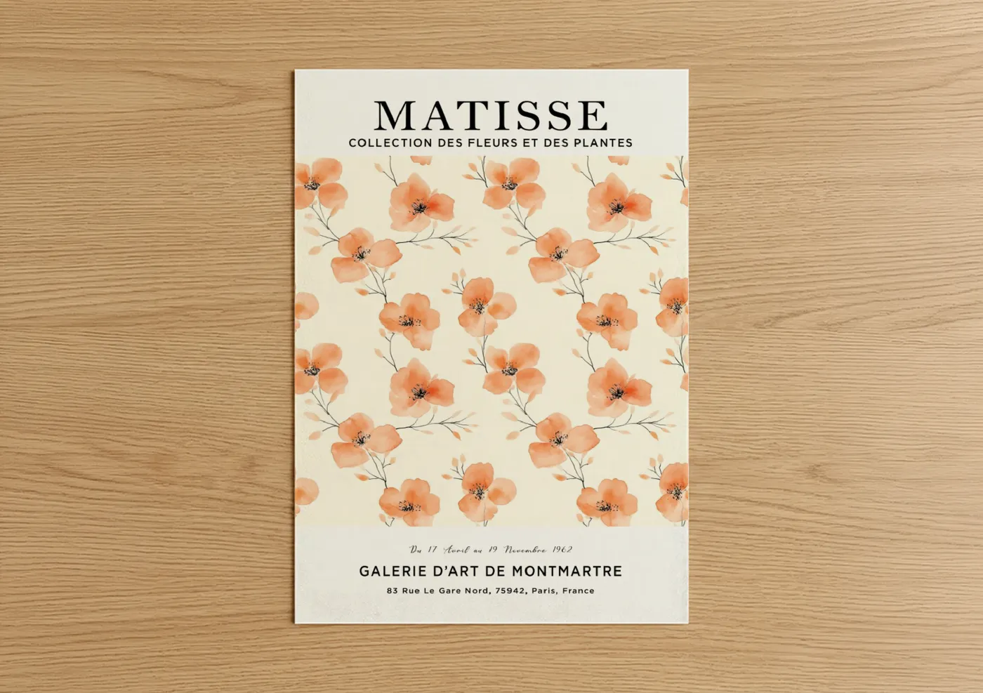 Peachy Floral Botanical Watercolor Wall Art