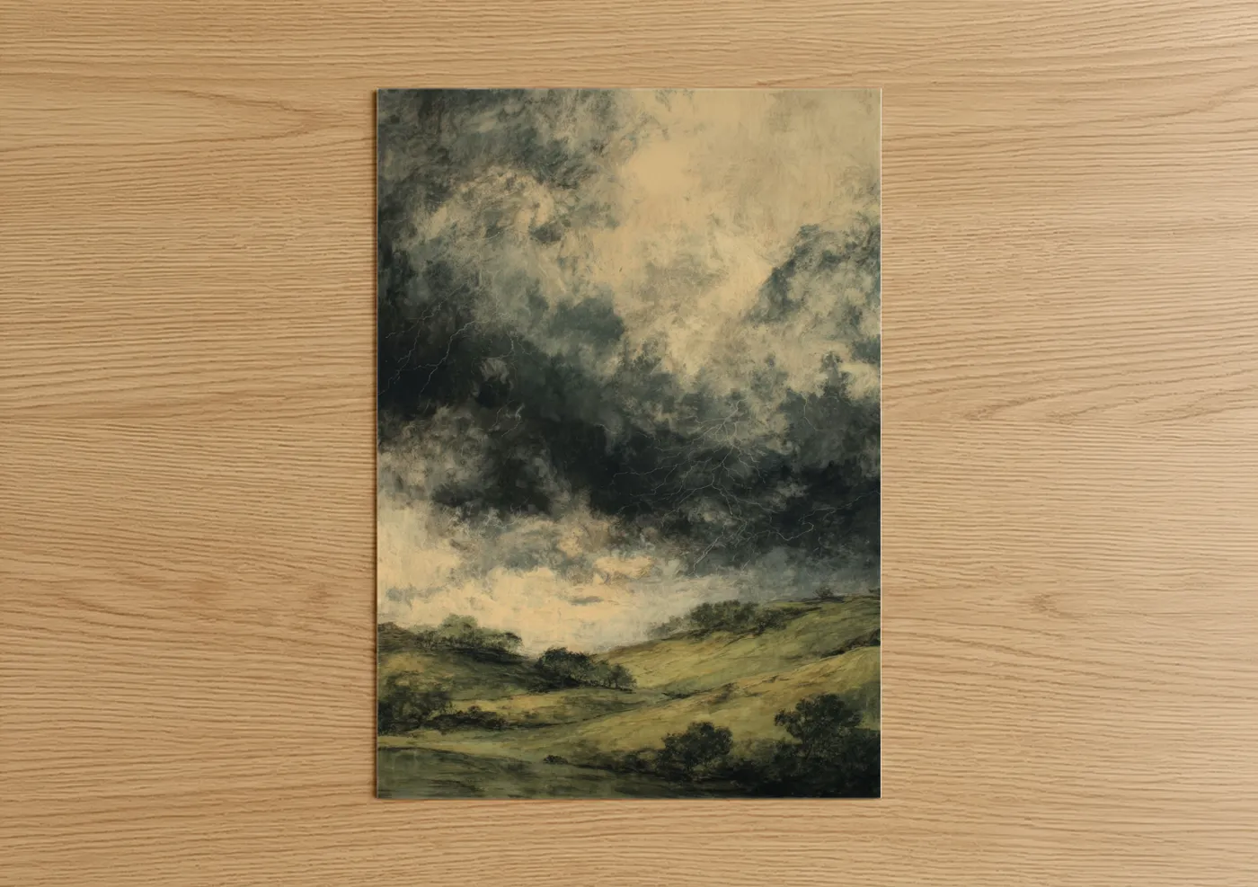 Dramatic Storm Landscape Meadow Wall Art