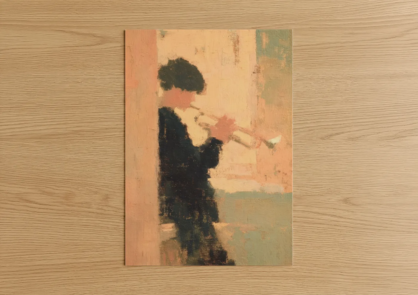 Solitary Trumpeter Impressionist Portrait Wall Art