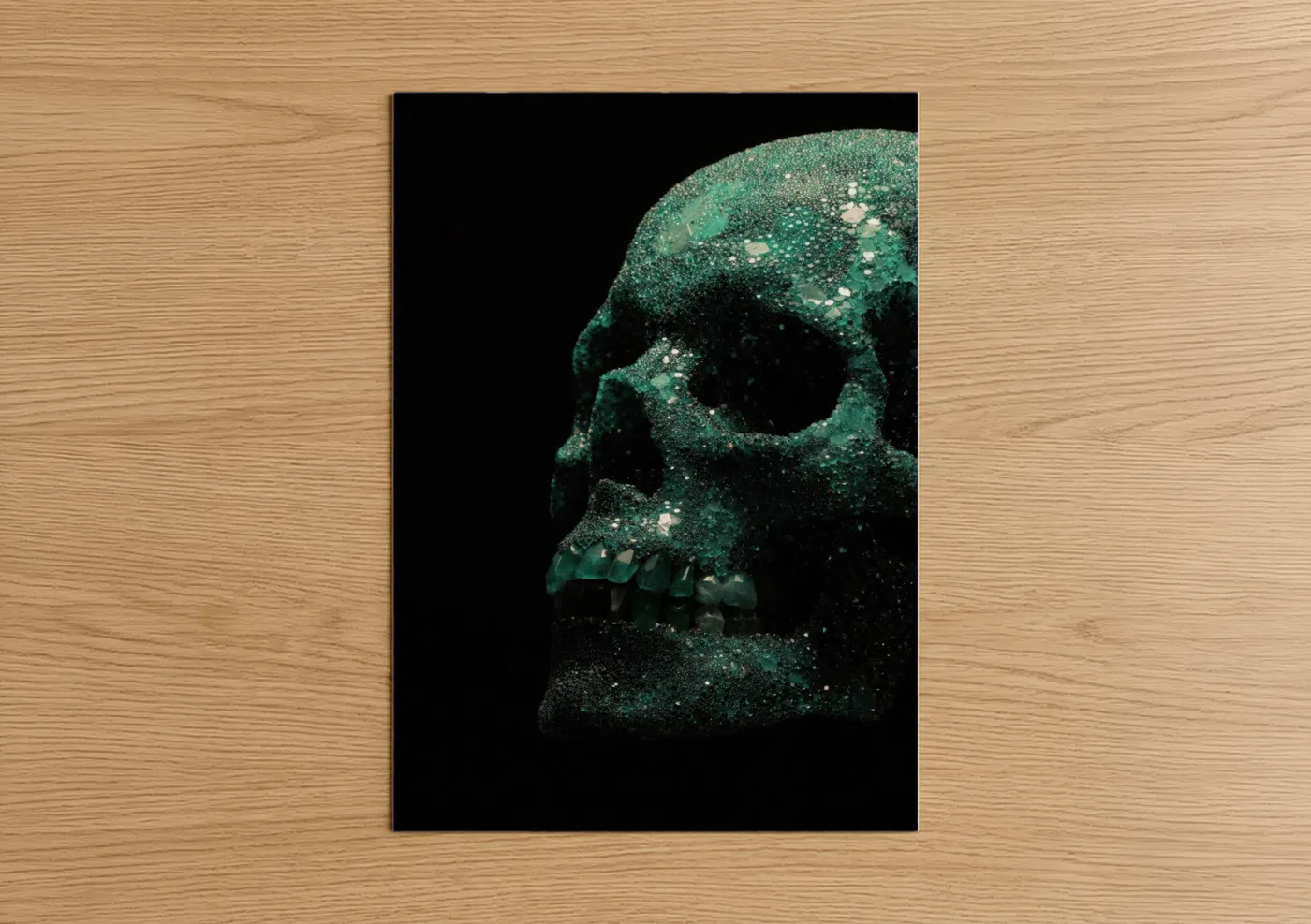 Emerald Skull Glitter Dark Wall Art