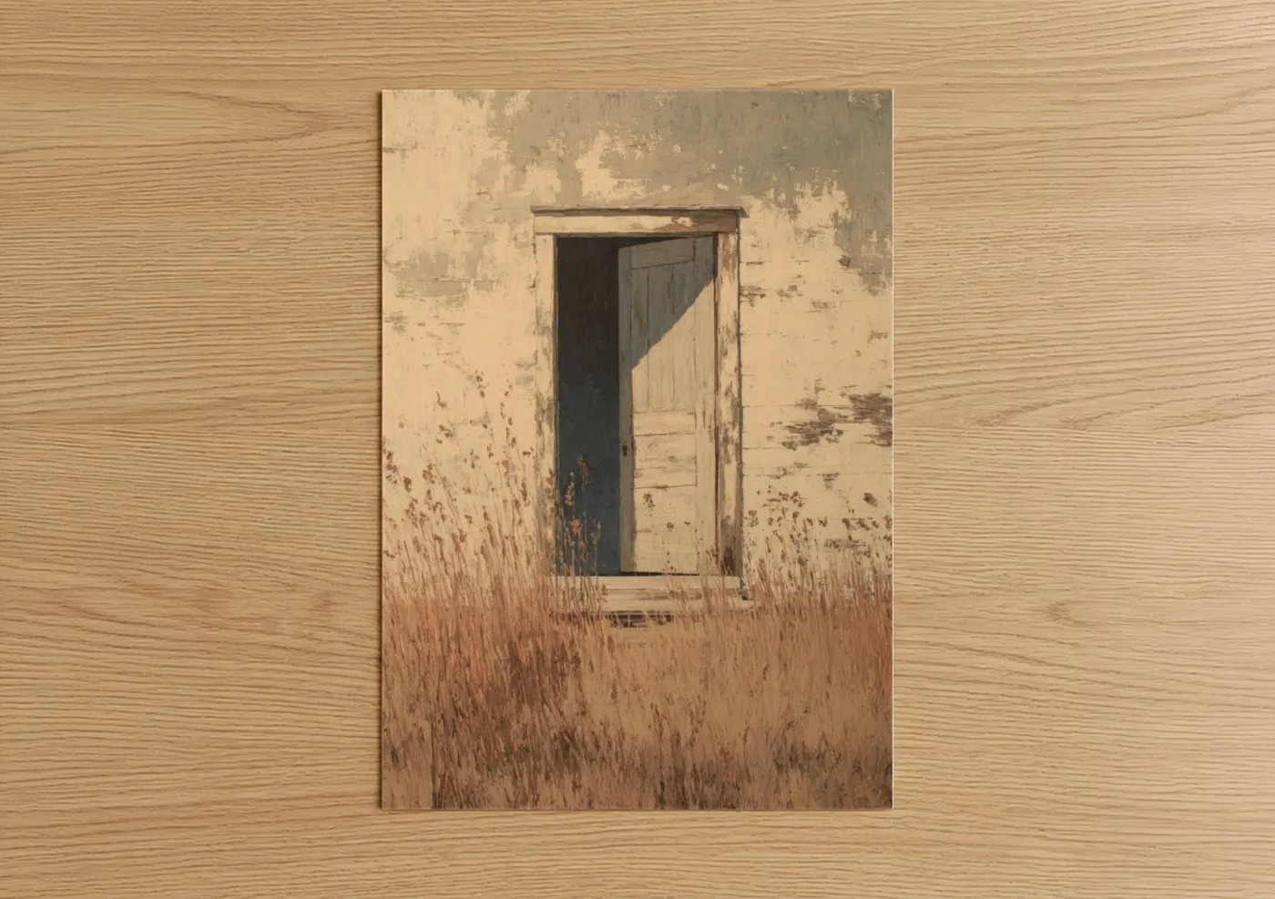 Weathered Doorway Rustic Architecture Wall Art