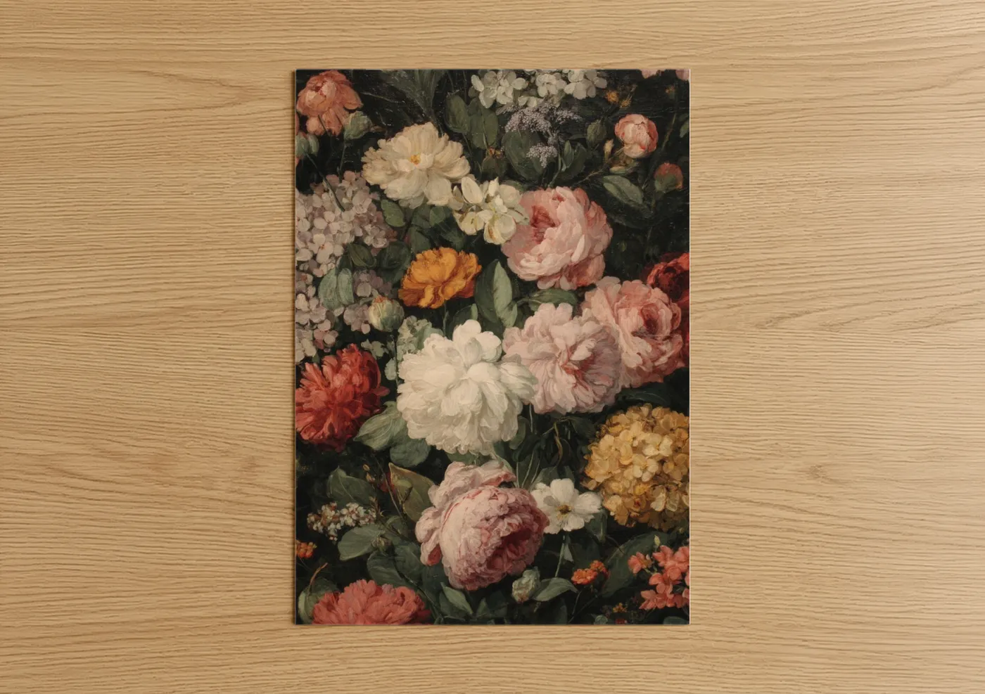 Vintage Flower Field Dark Floral Wall Art