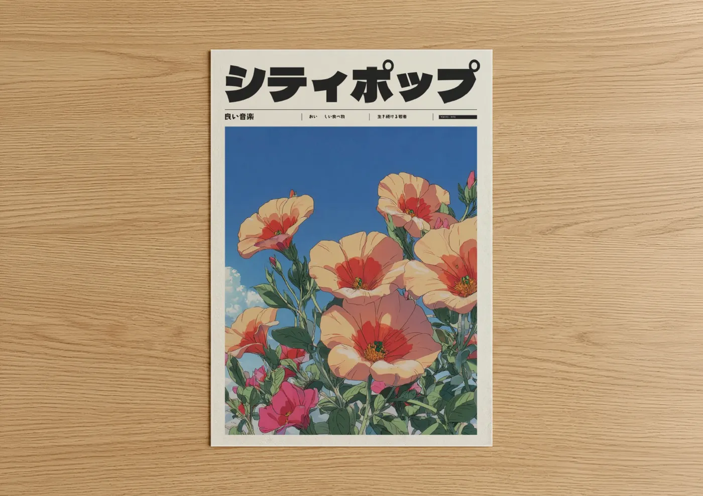 Anime Flower Garden Illustration Wall Art