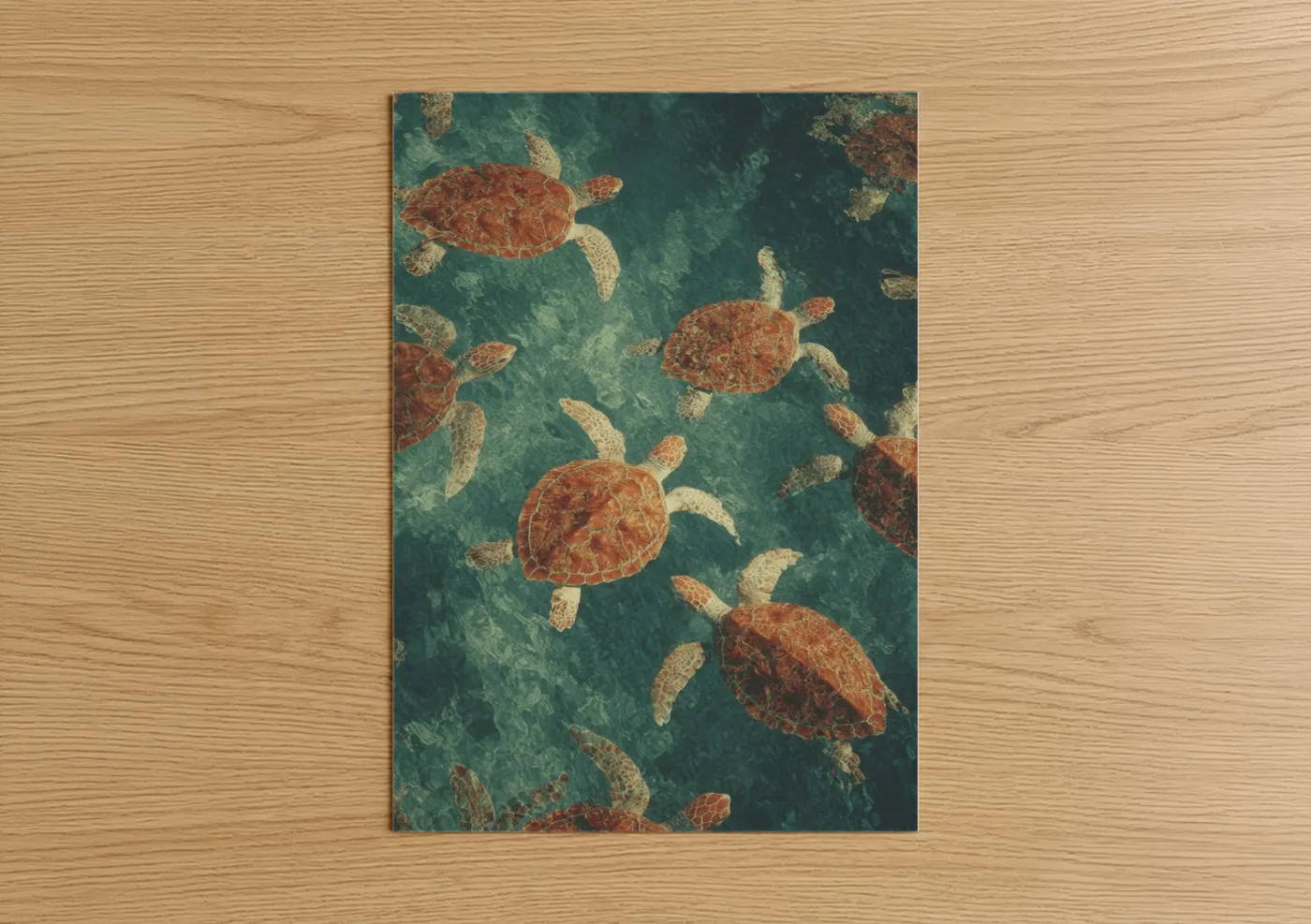 Sea Turtles Swimming Underwater Ocean Wall Art