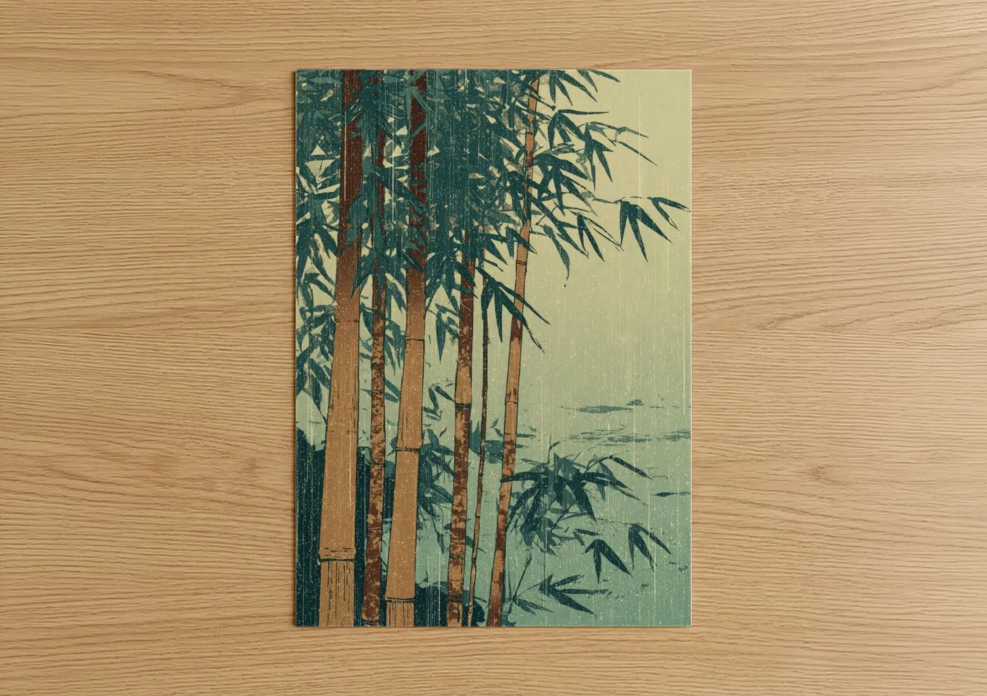 Misty Bamboo Grove Watercolor Wall Art