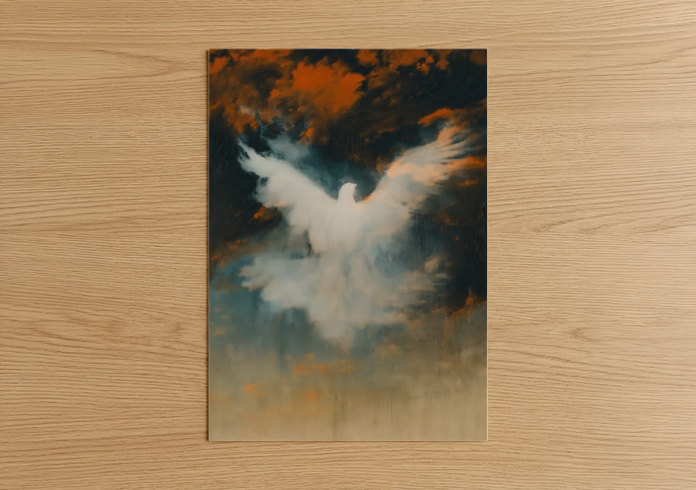 Ethereal Dove Spiritual Wings Abstract Wall Art