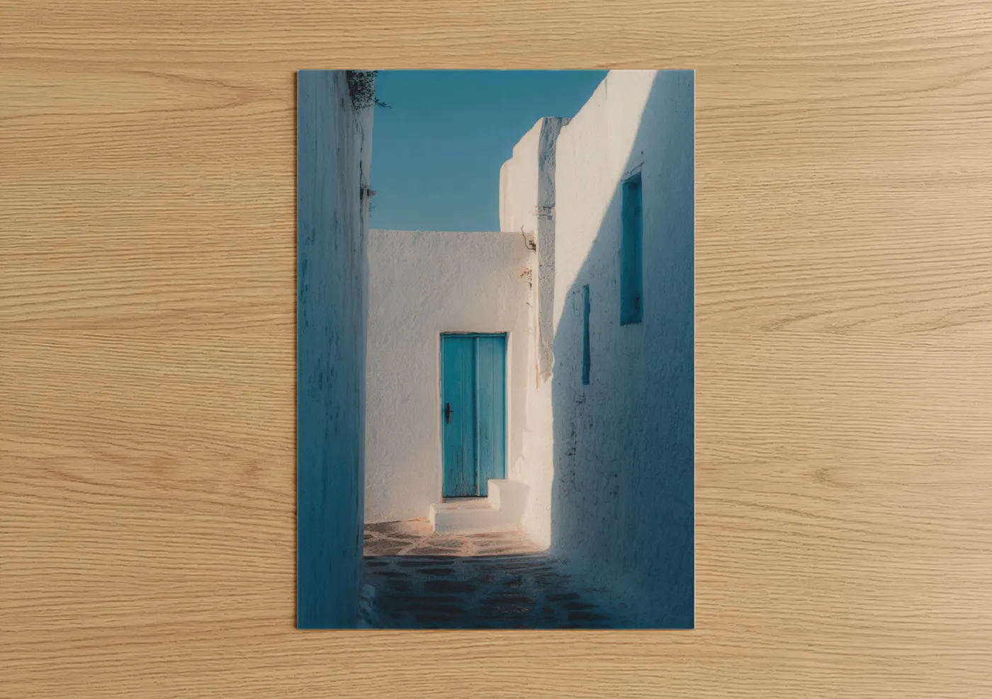 Mediterranean Village Turquoise Door Wall Art