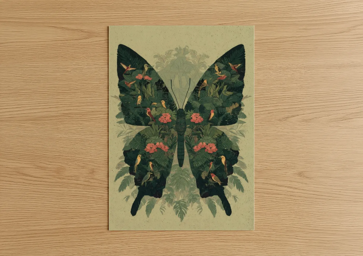 Tropical Paradise Butterfly Art Print Wall Art