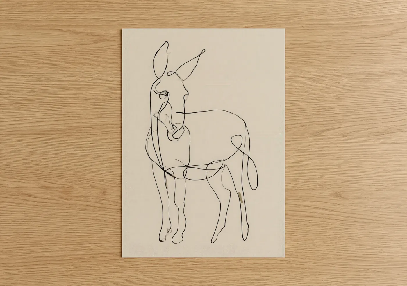 Linear Donkey Minimalist Line Wall Art