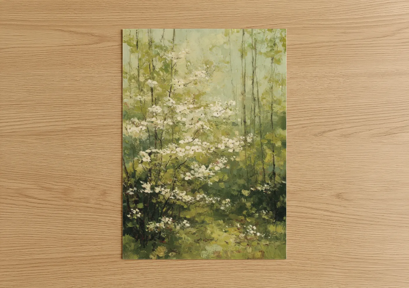 Woodland Dogwood Forest Spring Blossoms Wall Art