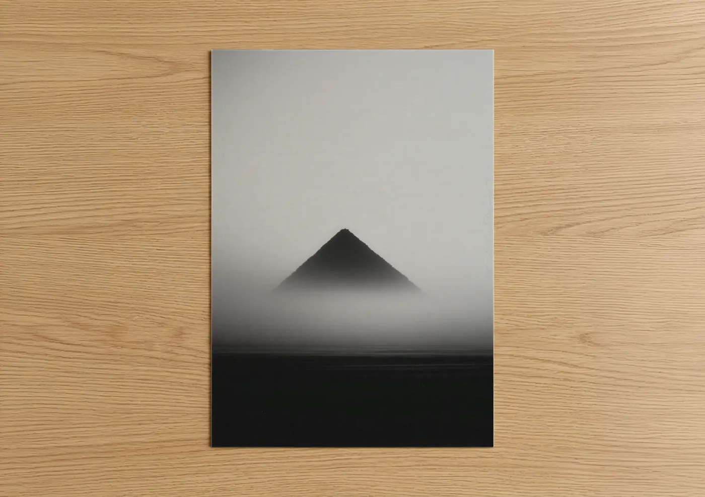 Misty Pyramid Minimalist Monochrome Wall Art