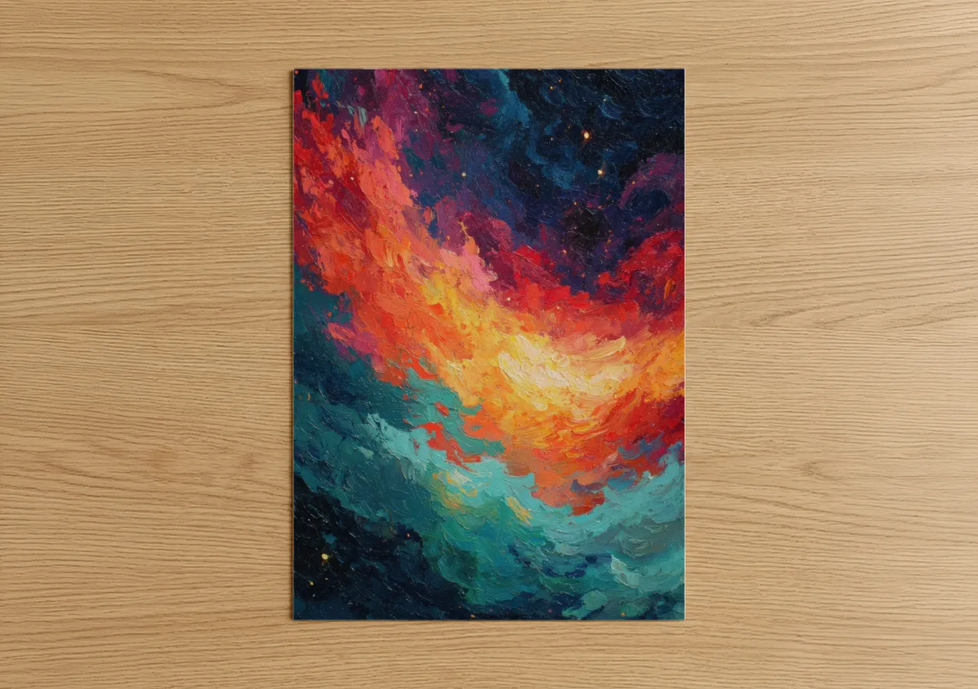 Cosmic Inferno Nebula Abstract Space Wall Art