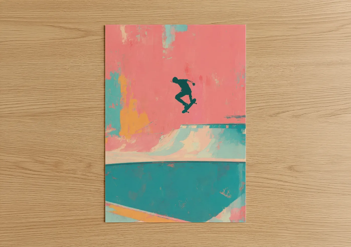 Skateboarder Trick Retro Pop Wall Art