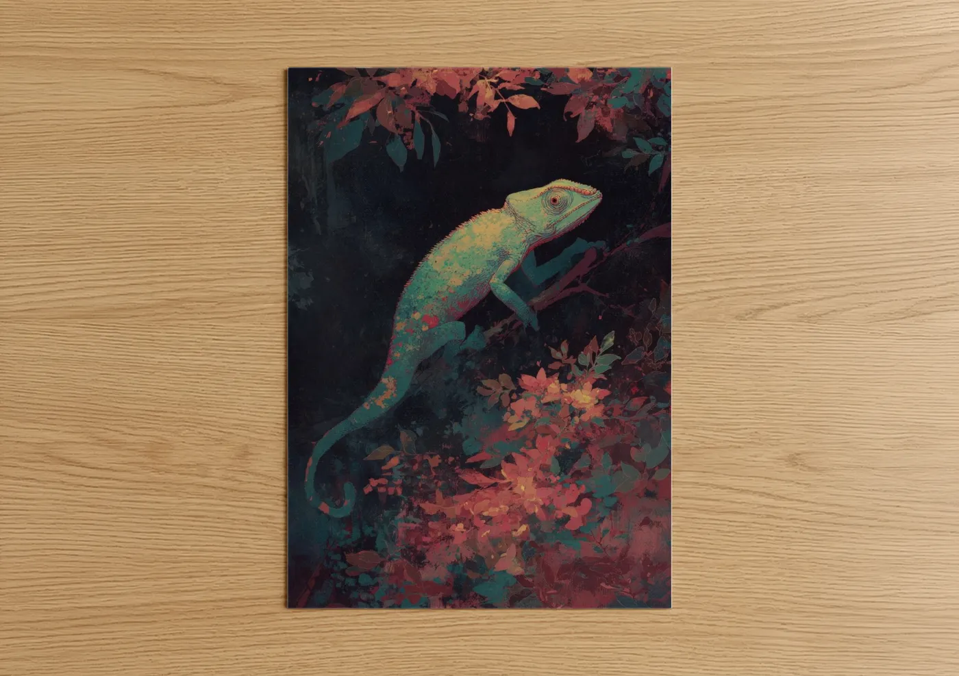 Jeweled Chameleon Tropical Wall Art
