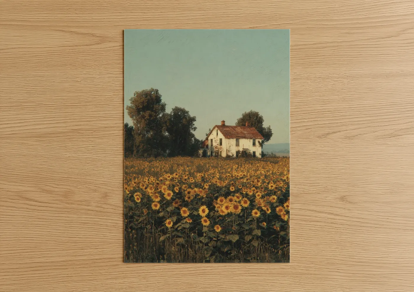 Vintage Farmhouse Sunflower Field Wall Art