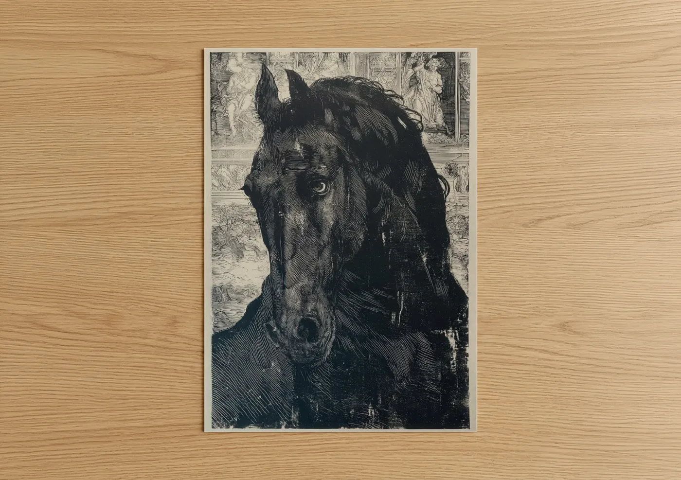 Noble Andalusian Horse Etching Wall Art