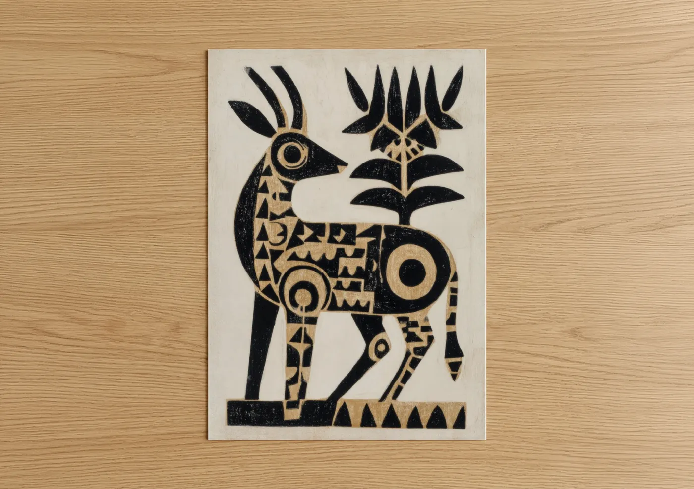 Sacred Elk Geometric Art Deco Wall Art