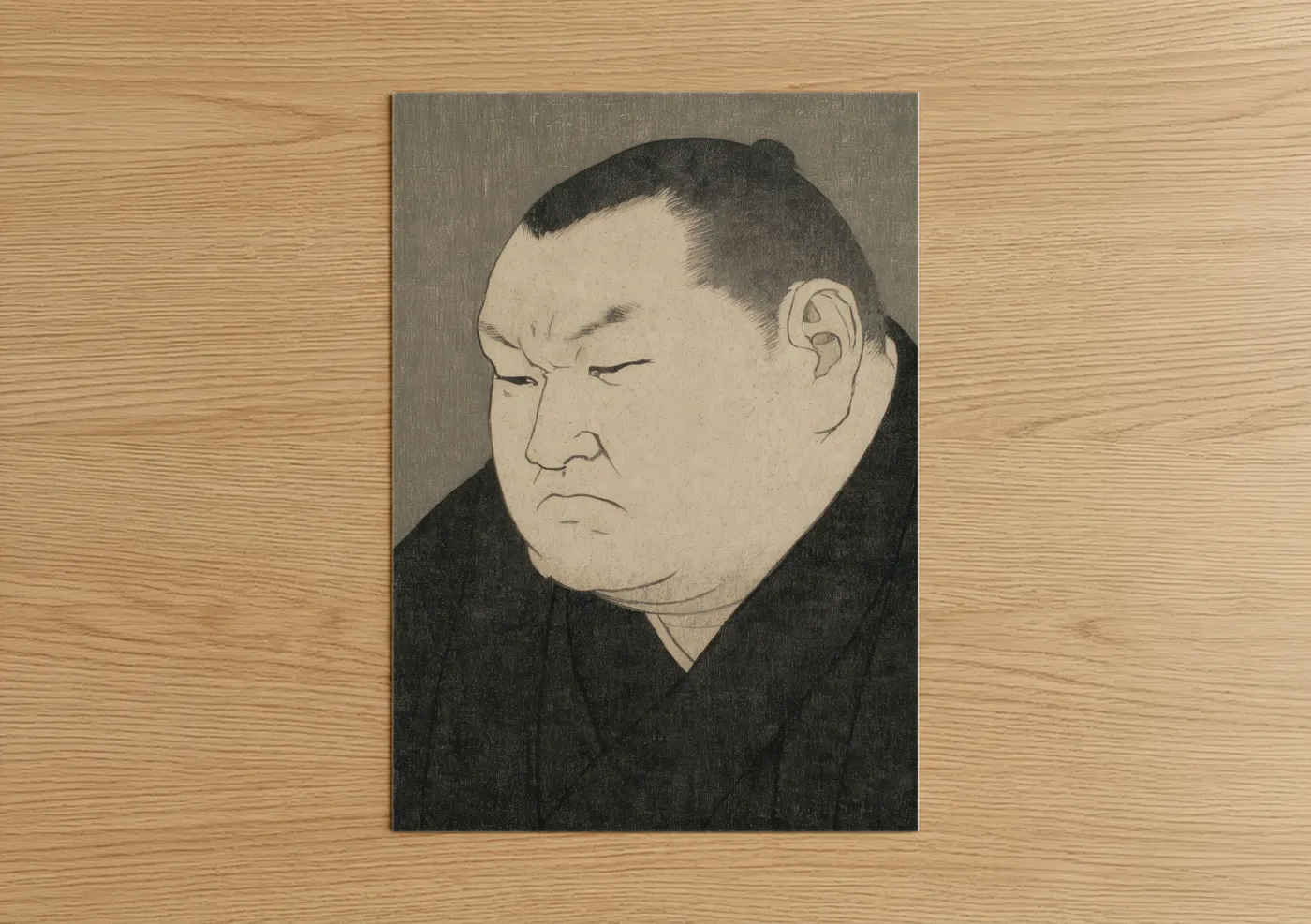 Contemplative Sumo Wrestler Portrait Art Wall Art