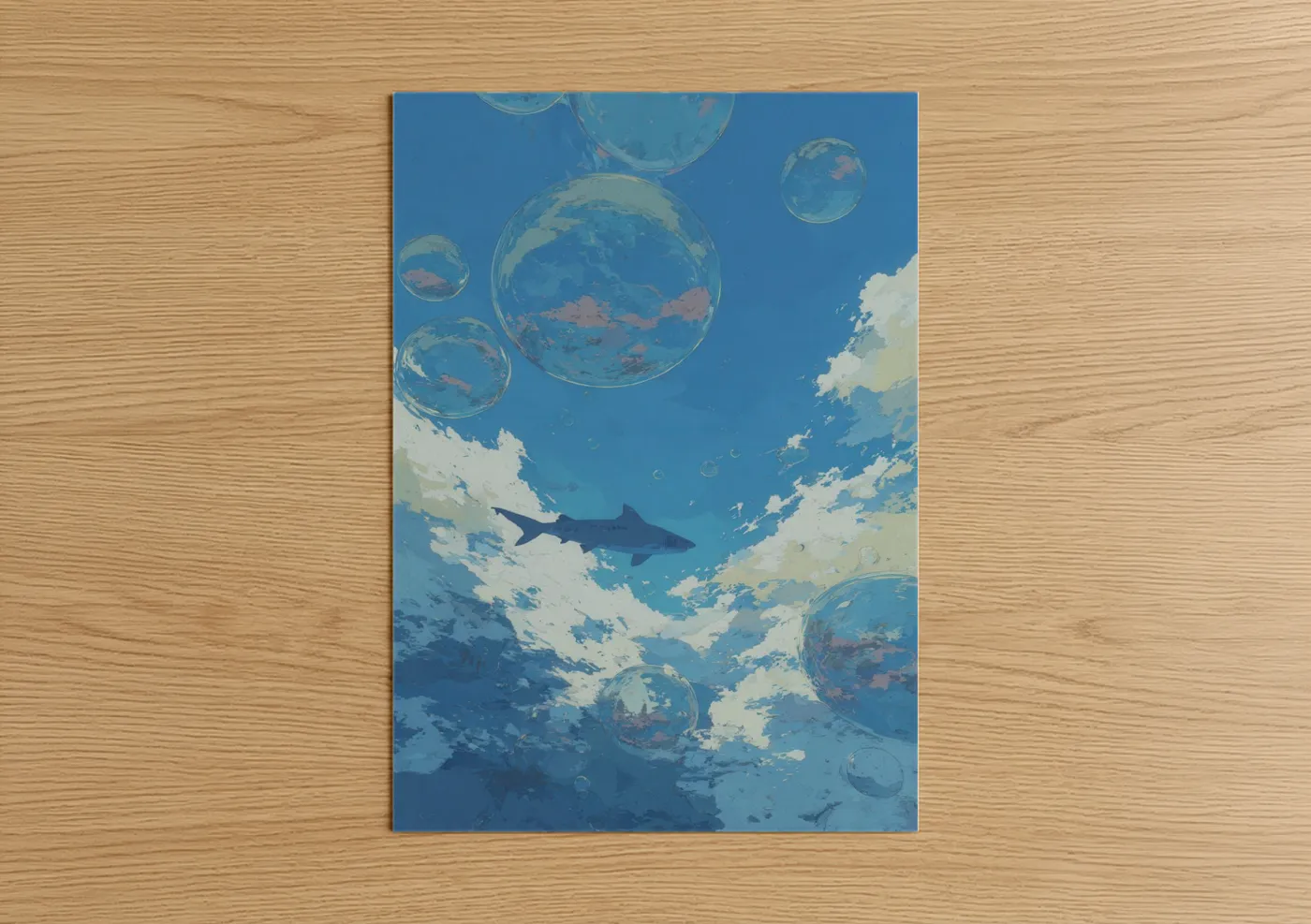 Sand Tiger Shark Surreal Sky Wall Art