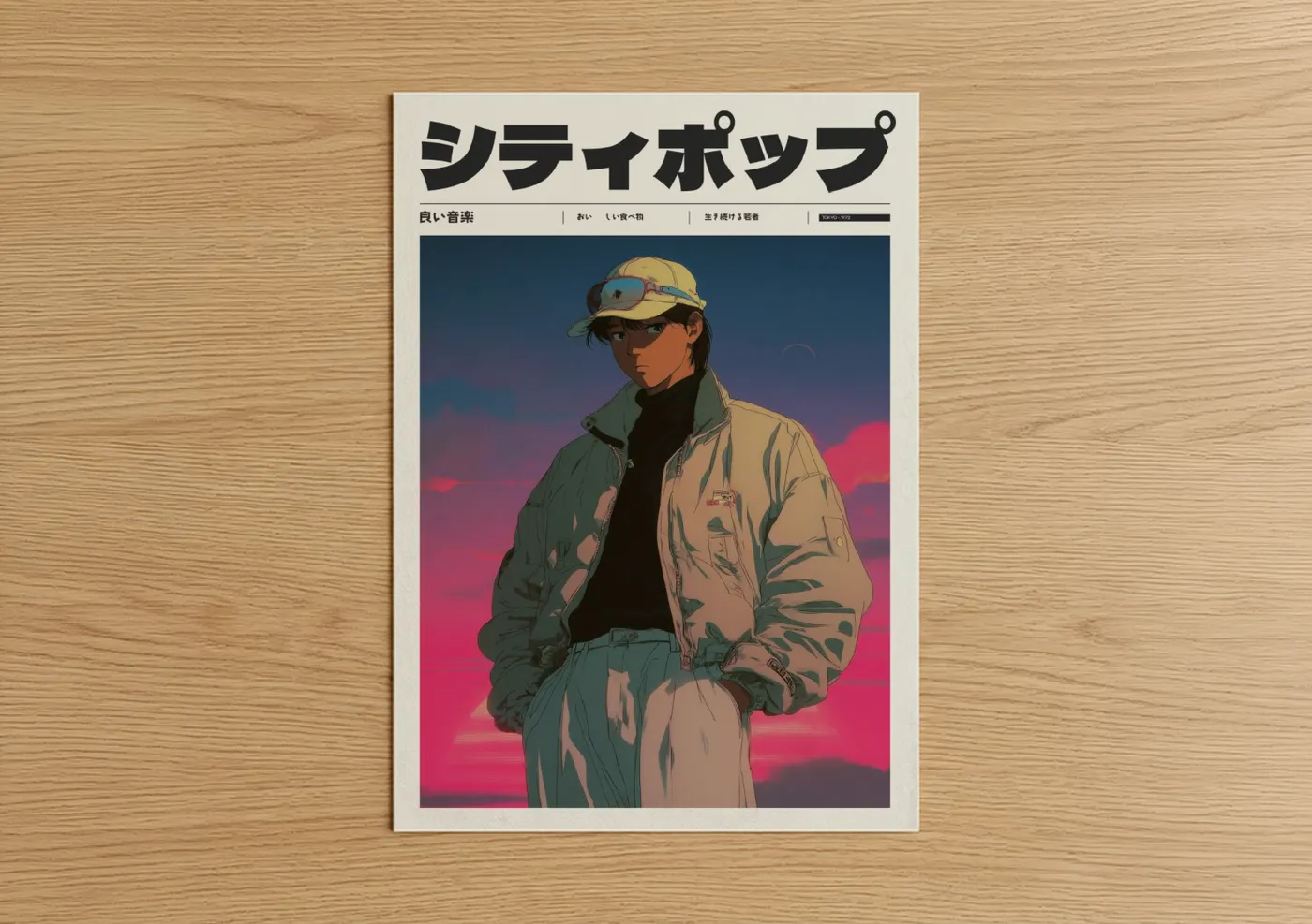 Anime Streetwear Character Sunset Vibes Wall Art