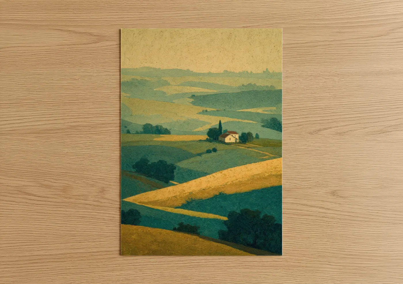 Tuscan Summer Landscape Rolling Hills Wall Art