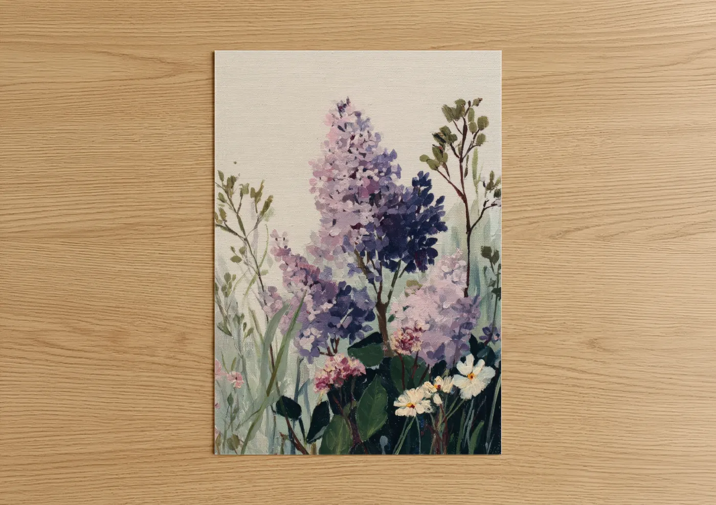 Purple Lilac Garden Floral Watercolor Wall Art