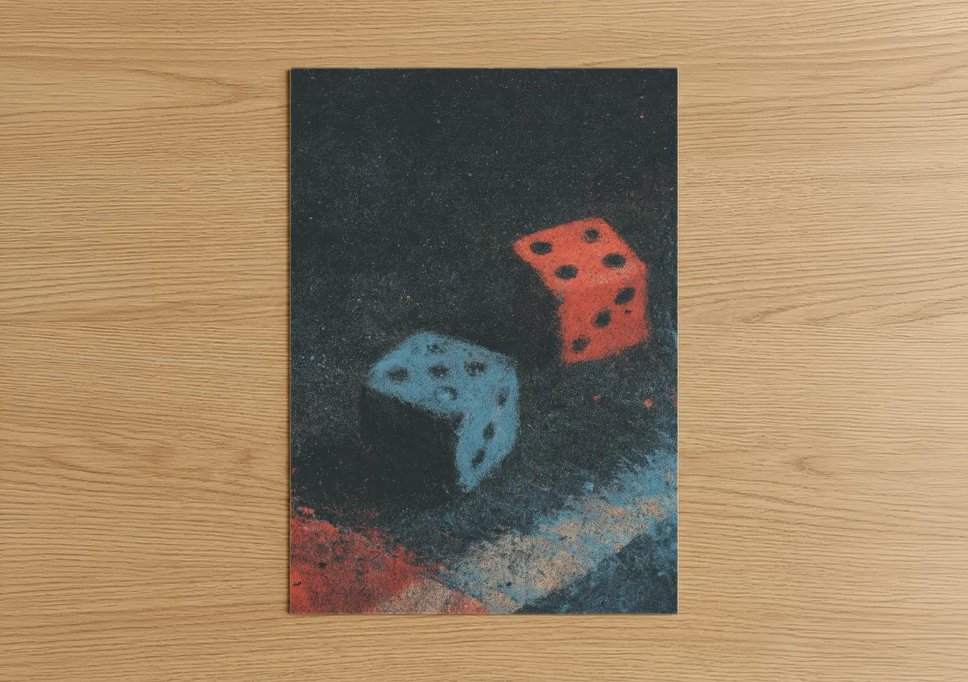 Colorful Dice Pair Urban Street Wall Art