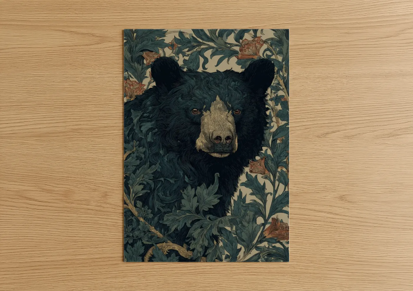 Sloth Bear Wildlife Art Botanical Wall Art