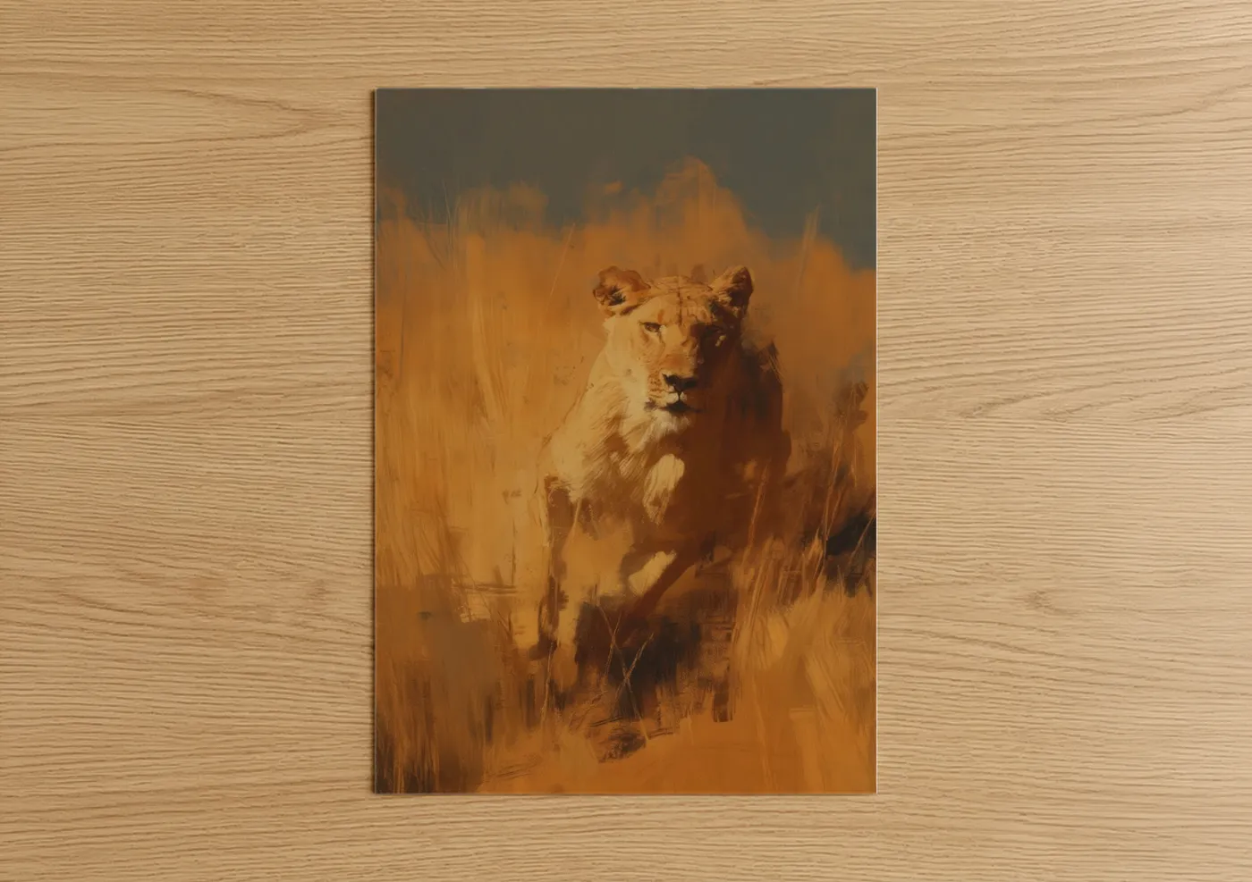Golden Savanna Lion Wildlife Wall Art