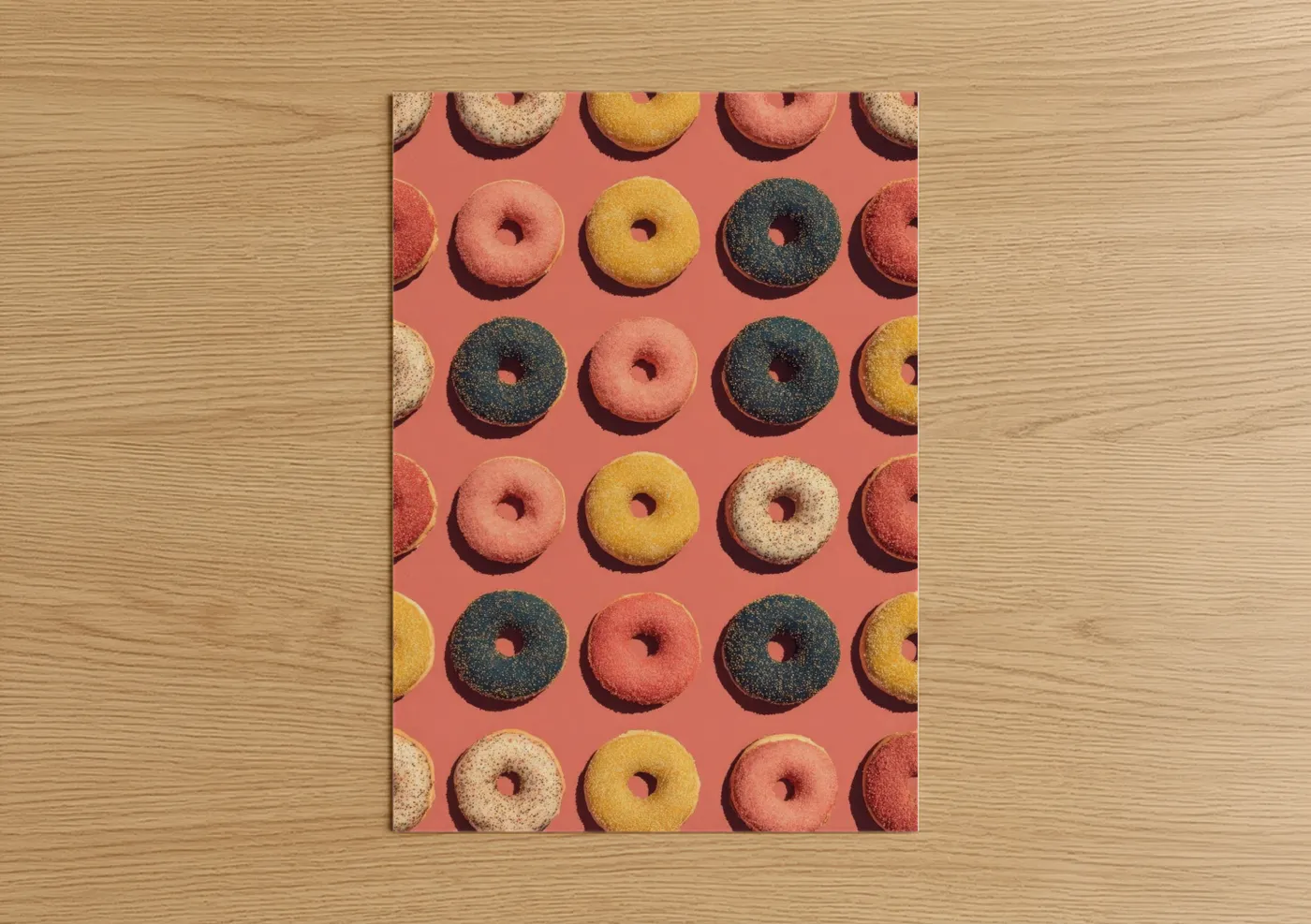 Colorful Donut Pattern Pop Wall Art