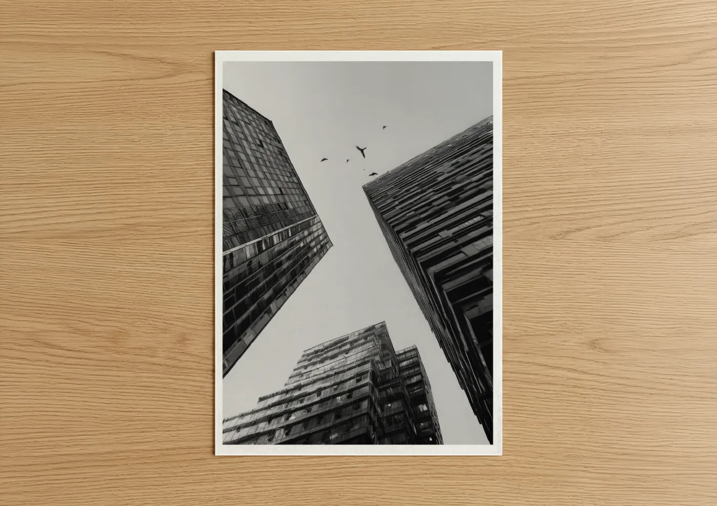 Modern Skyscrapers Black and White Photography Wall Art