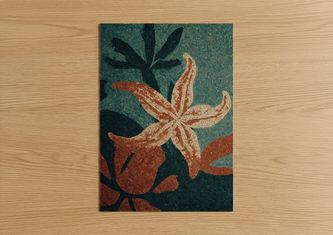 Coral Starfish Mosaic Sea Wall Art