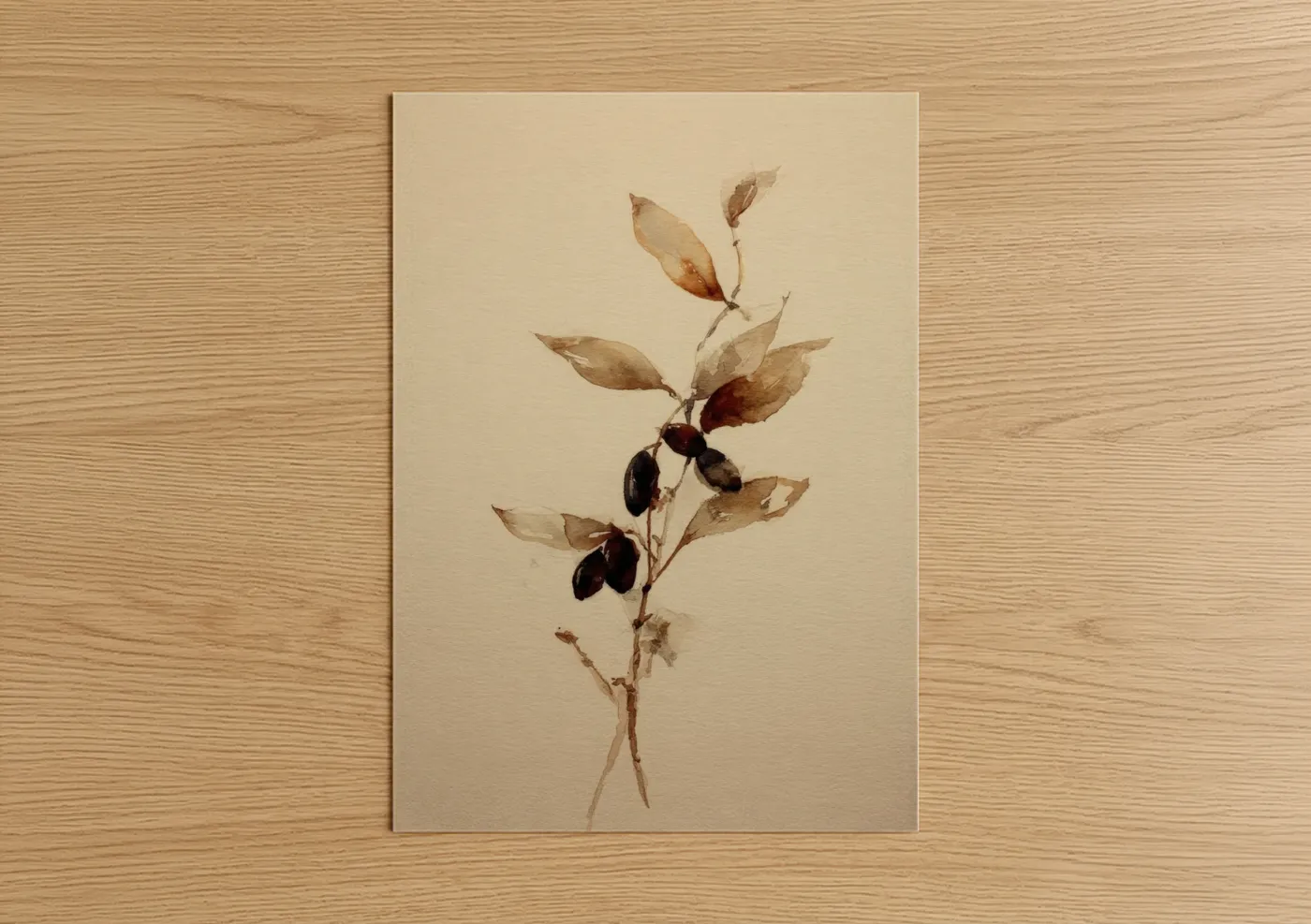 Botanical Coffee Plant Watercolor Wall Art