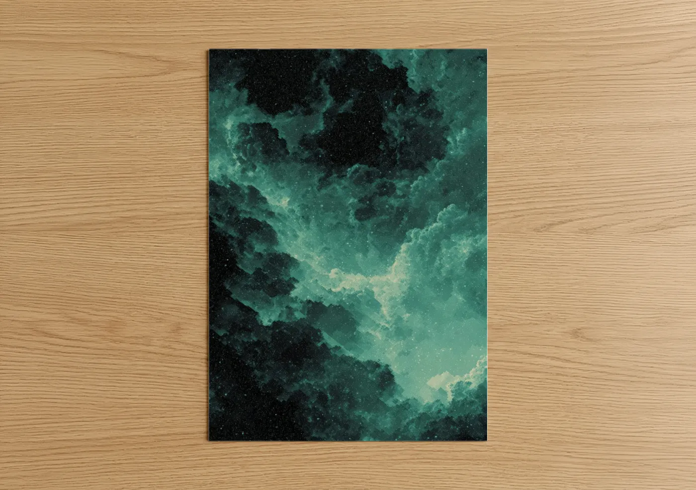 Emerald Nebula Space Cosmic Wall Art